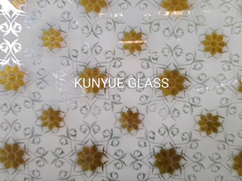  酸洗冰花镀钛玻璃	